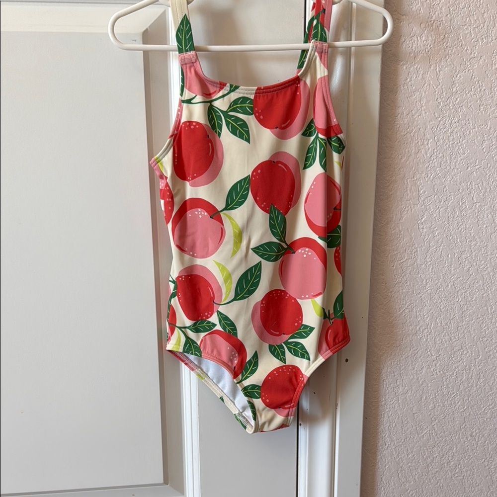 Mini Boden Peach Print One-Piece Swimsuit